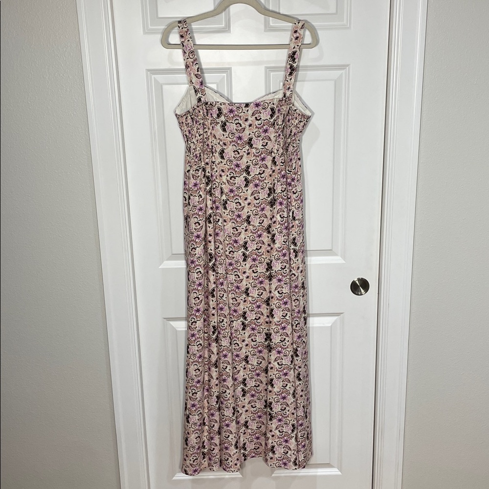 Evereve x Z Supply Angel Eyes Toile Midi Dress Large Floral Buttons Pockets - Picture 8 of 14